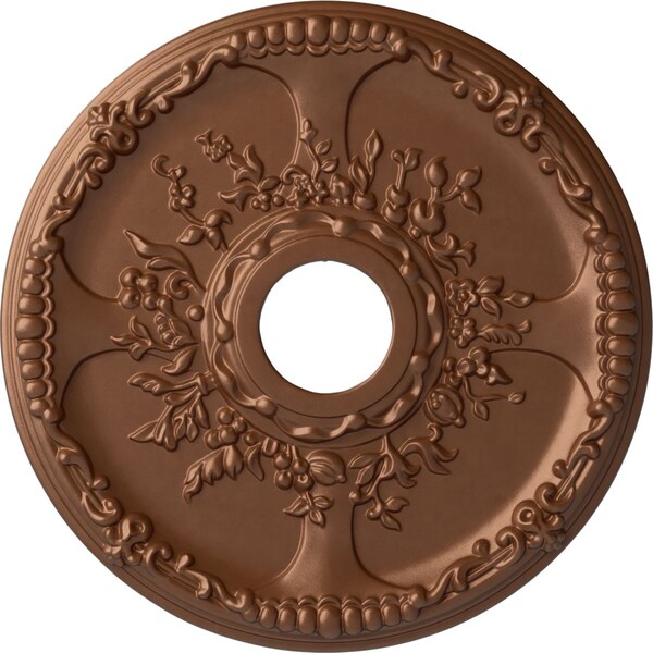Ekena Millwork Antioch Ceiling Medallion (Fits Canopies up to 3 1/2"), 18"OD x 3 1/2"ID x 1 3/8"P, Polished Copper CM18SEPOS - main